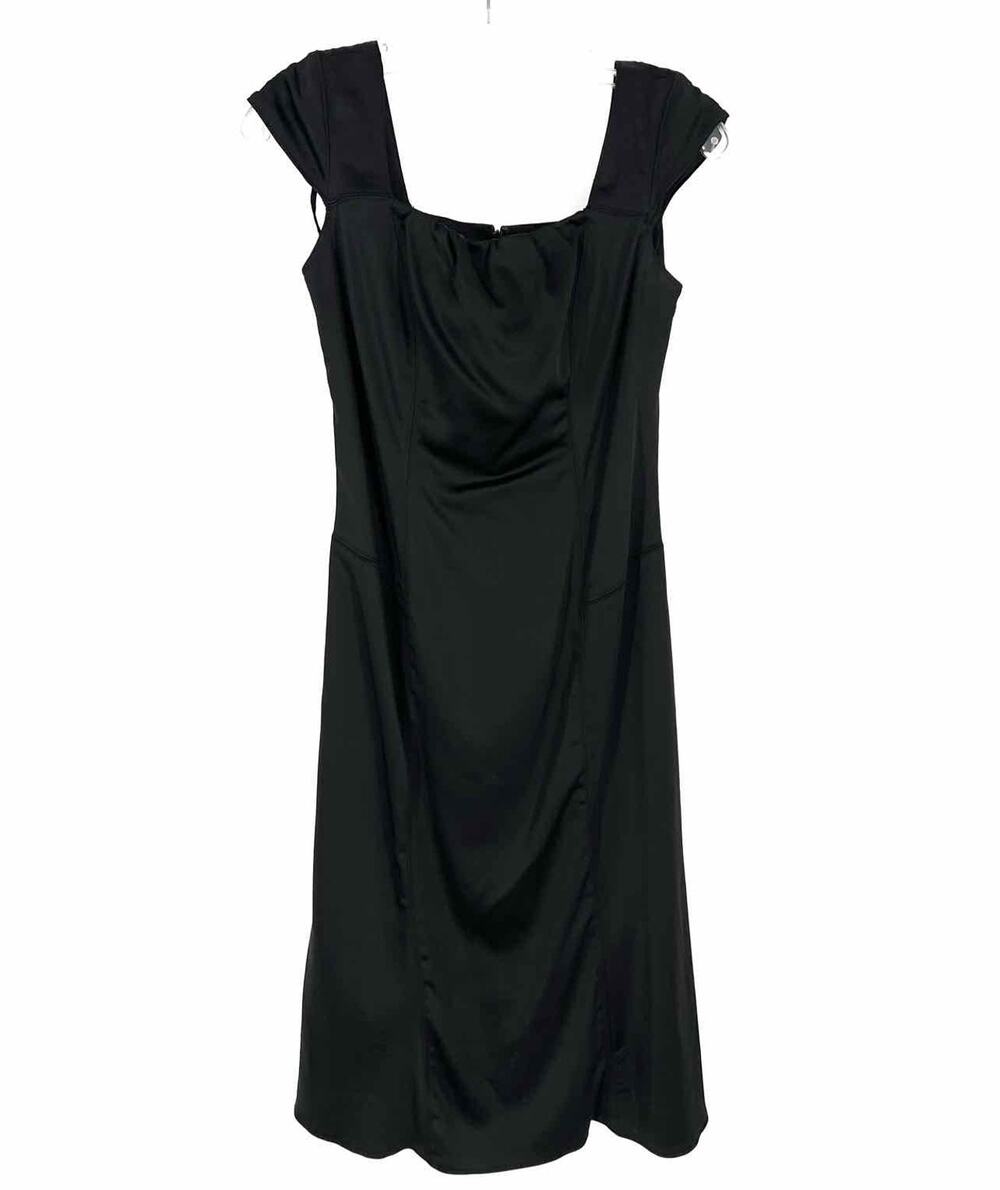 Anne Klein Size 4 Black Solid Paneled Vintage Dress